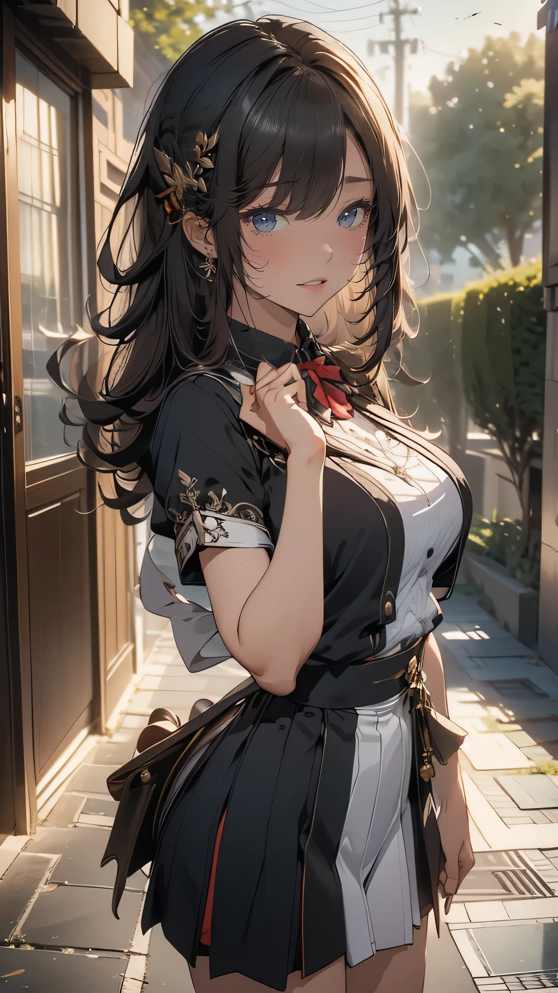 high school girl,(random pose),(Thin type),(large breasts),(random hairstyle),(Highest image quality, (8K), Ultra-realistic, Best Quality, High quality, High Definition, high quality texture, high detailing, Beautiful detailed, fine detailed, extremely details CG, Detailed texture, realistic representation of face, masterpiece, presence)