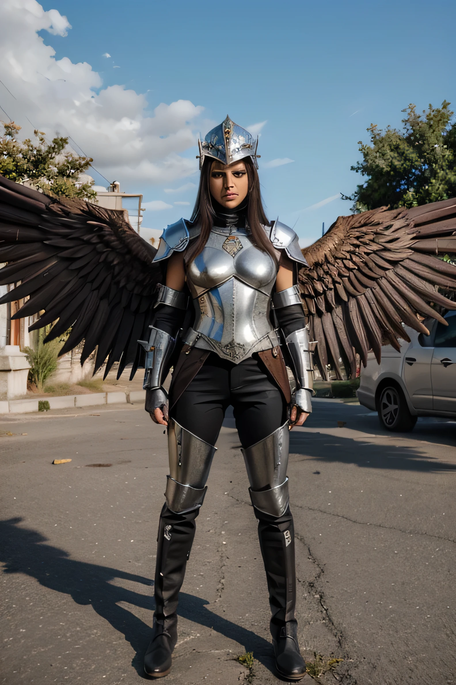 armor of erkmerddon slim, pants of erkmerddon slim, boots of erkmerddon slim, helm of erkmerddon perfect slim, sword of erkmerddon miguel supreme geneal, killing everything that is evil, body perfect slim, gigantic wings alpha heavenly spiked power withe of color cherub silver finish phoenix color flame seraphim