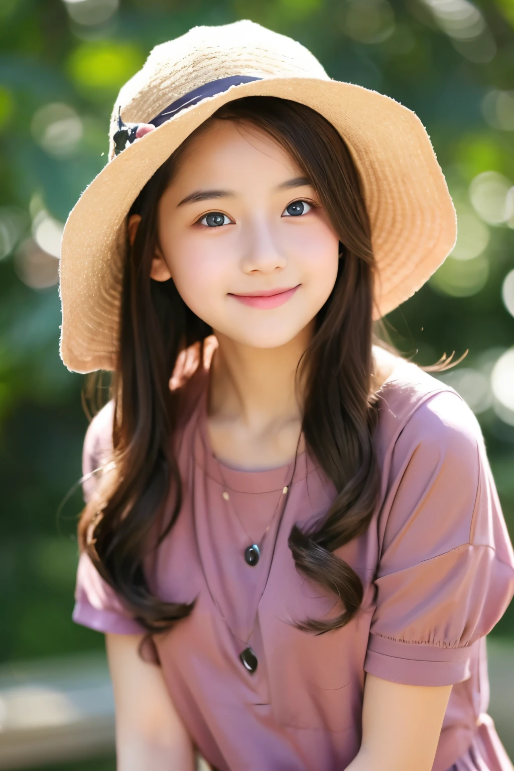 。smile、Beautiful eyes、Beautiful colored clothes、hat