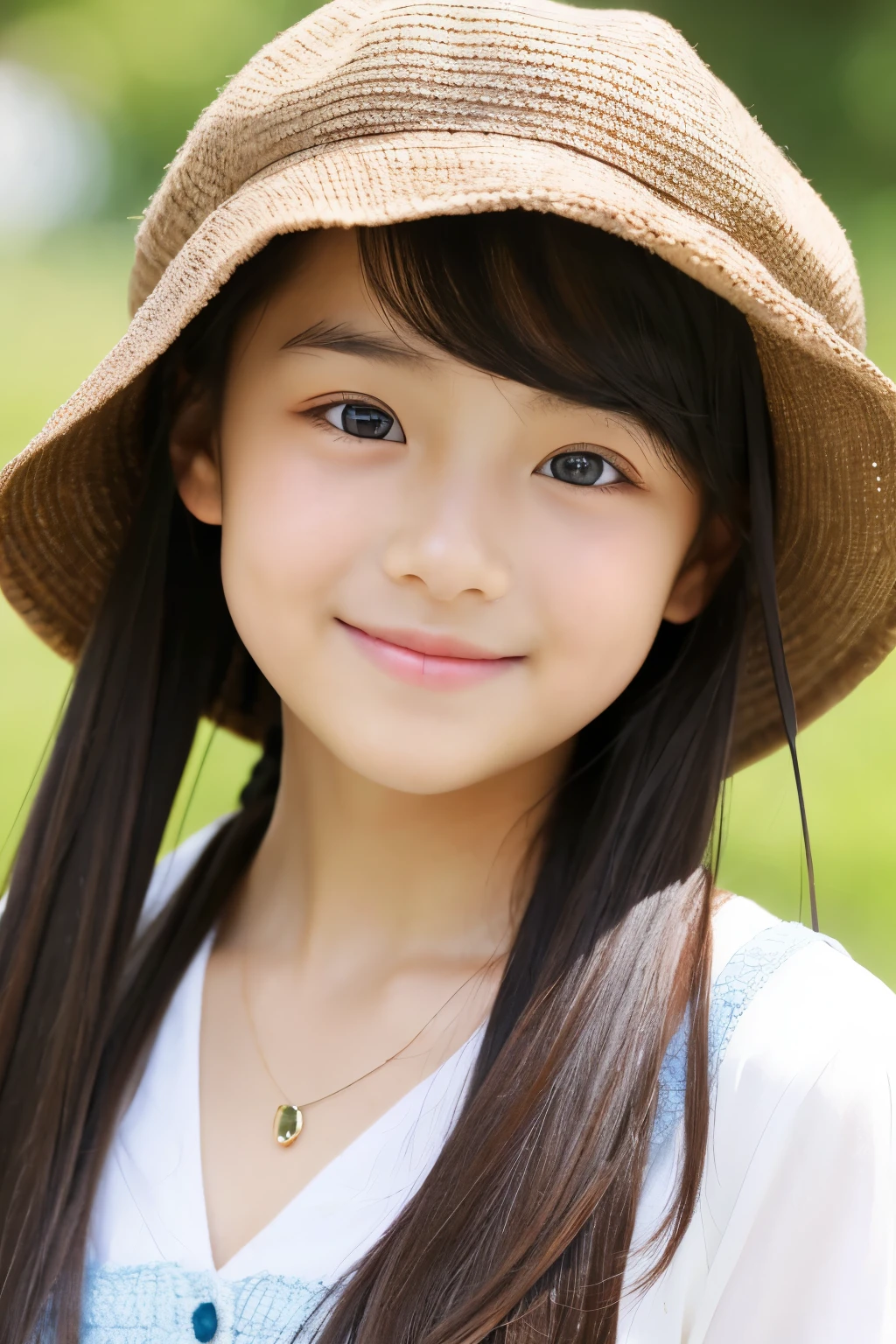 。smile、Beautiful eyes、Beautiful colored clothes、hat