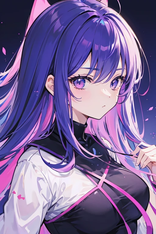Cool, anime, IPhone wallpaper, purple, blue, and pink highlights.