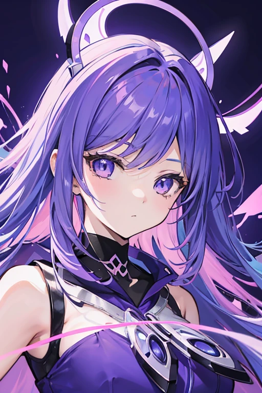 Cool, anime, IPhone wallpaper, much purple and blue, and pink highlights, background.