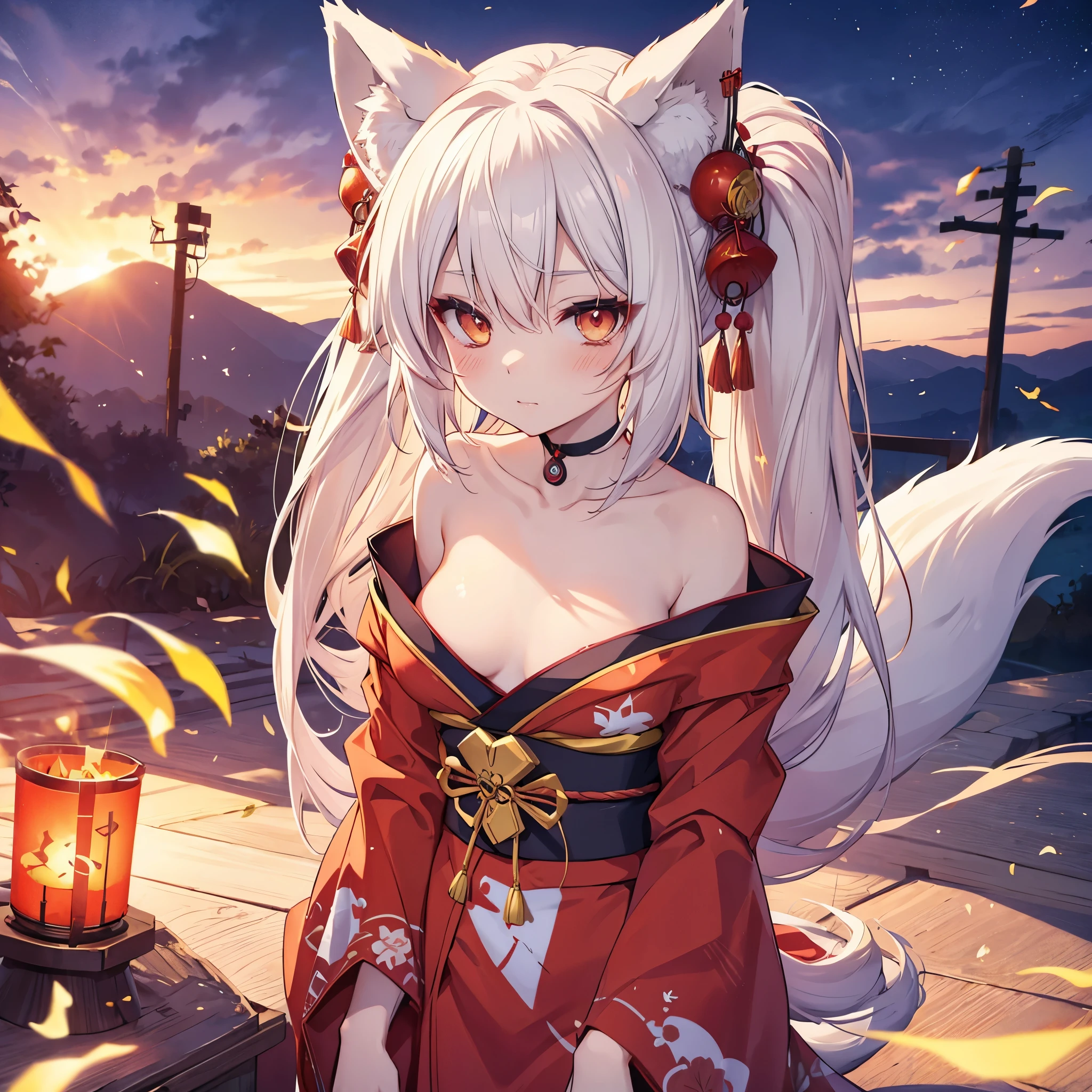 fox girl, fox tails,fox ears, kitsune make up, kimono, avatar, face, open chest, lewd face, dominating expression, naughty face, ahegao 