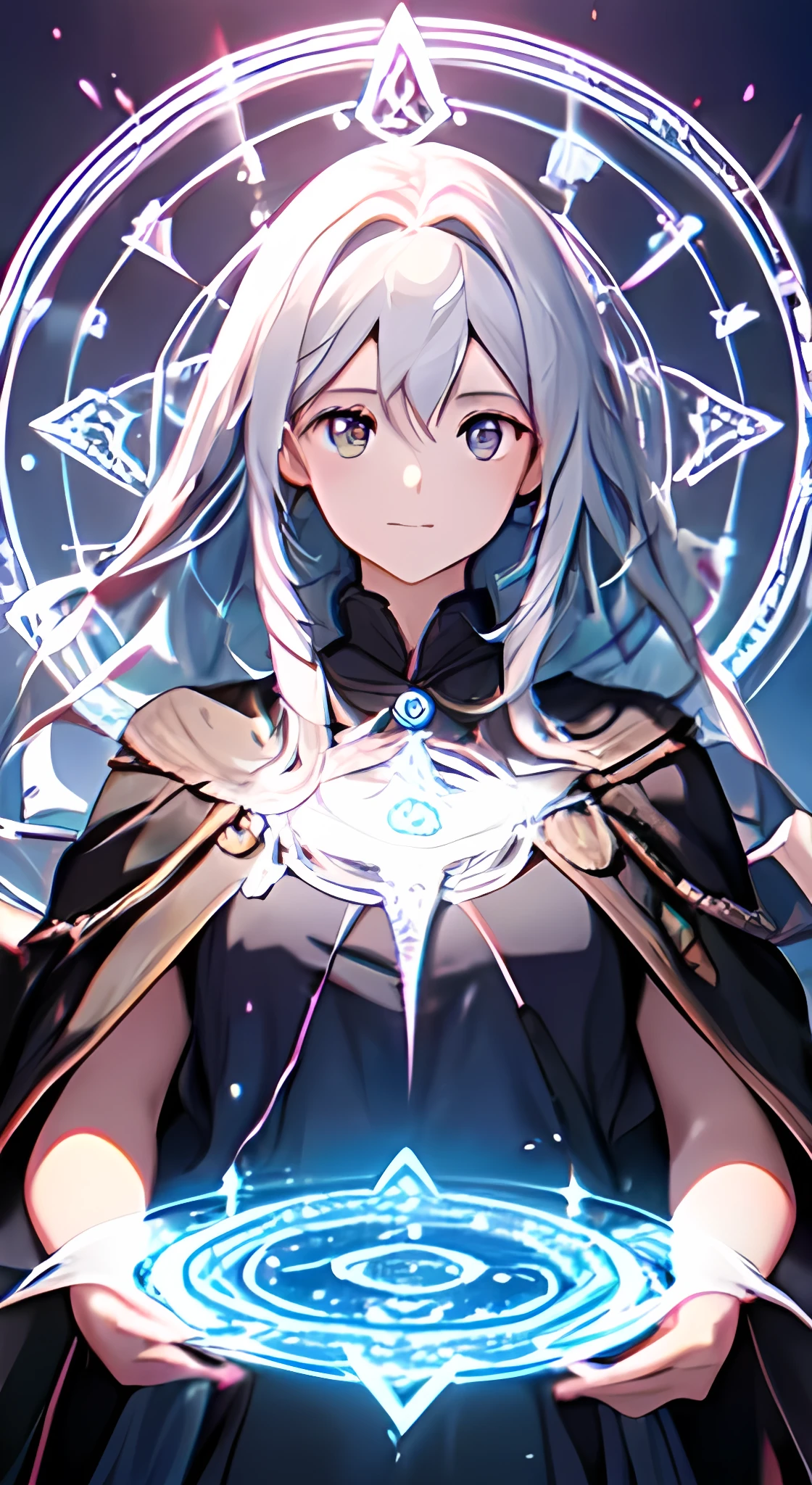 1girl,magic circle,AngelicAI,