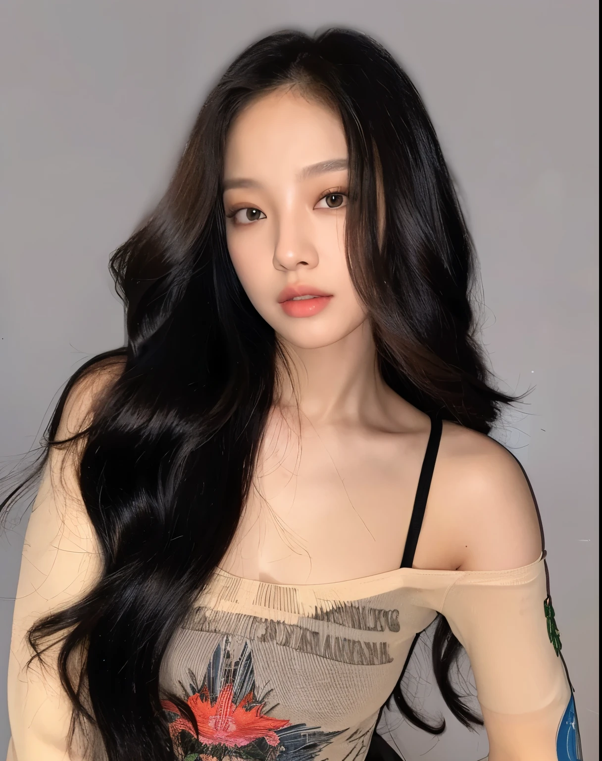 um close up de uma mulher com longos cabelos pretos posando para uma foto, jennie blackpink, linda mulher coreana jovem, Xision Wu, Mulher sul-coreana bonita, Asian girl with long hair, Gongbi, com cabelos longos, TaeJune Kim, Yanjun Chengt, mulher coreana jovem bonita, Heonhwa Choe, Jaeyeon Nam, Beautiful Asian girl