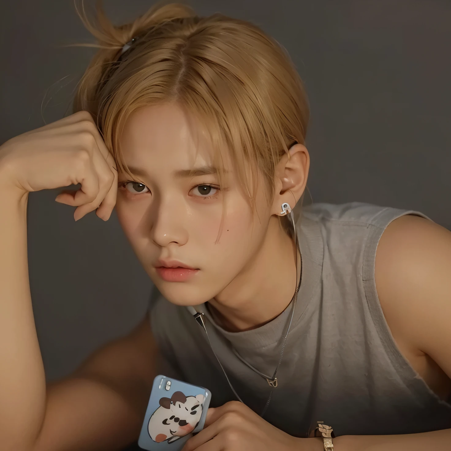 There's a kid with headphones on and a pink sweater, ulzzang, Ulzzang masculino, Wan adorable cara coreana, Cai Xukun, kanliu666, Jinyoung Shin, Ruan lindo vtuber, Kim Doyoung, Chiho, e-chica, E - Chica, Jung Jaehyun, Jaeyeon Nam, Sakimichan