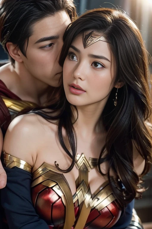 私はWonder Womanです、完璧なWonder Womanの衣装,On all fours,A man mounts me、Hug from the front,お姫様Hugged,Hugged,Being strangled,You can hold it,Leaning on the man,Hugged,Can be lifted,Men lick my face with their tongues,The guys lick my head with their tongues,Men lick my hair with their tongues,My body is licked by men,sleeping face,Close ~ eyes,Open your mouth,Tired face,Face of Suffering,sleeping face,Being slapped in the face,Getting punched in the face,Fighting with men,Fight with the men,Surrounded by men,,Caught between the men,Being held back by men,Entanglement with males, Attacked by men,Brown Hair, masterpiece、beautiful girl、fine 目、puffy eyes、highest quality, 超High resolution, (reality: 1.4), Cinema Lighting,so beautiful、Beautiful Skin、(超reality的な)、(High resolution)、(8k)、(Very detailed)、(beautiful and fine 目)、(Very detailed)、 Detailed face、Diagonal bangle hair、Brown Hair、20-year-old、Wonder Womanのコスプレ,Wonder Woman