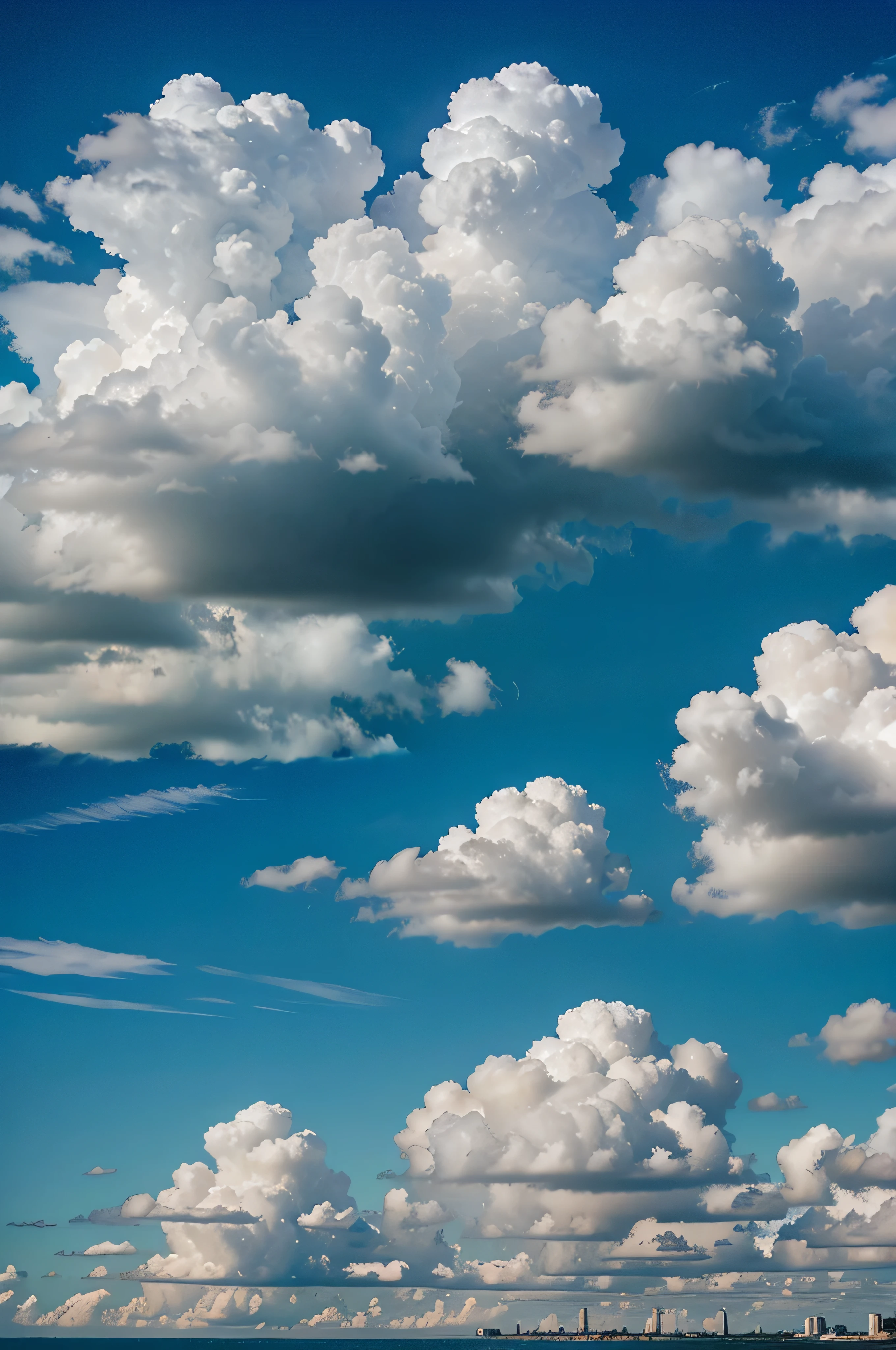 Sky with fluffy clouds