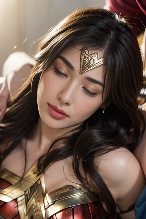私はWonder Womanです、完璧なWonder Womanの衣装,On all fours,A man mounts me、Hug from the front,お姫様Hugged,Hugged,Being strangled,You can hold it,Leaning on the man,Hugged,Can be lifted,Men lick my face with their tongues,The guys lick my head with their tongues,Men lick my hair with their tongues,My body is licked by men,sleeping face,Close ~ eyes,Open your mouth,Tired face,Face of Suffering,sleeping face,Being slapped in the face,Getting punched in the face,Fighting with men,Fight with the men,Surrounded by men,,Caught between the men,Being held back by men,Entanglement with males, Attacked by men,Brown Hair, masterpiece、beautiful girl、fine 目、puffy eyes、highest quality, 超High resolution, (reality: 1.4), Cinema Lighting,so beautiful、Beautiful Skin、(超reality的な)、(High resolution)、(8k)、(Very detailed)、(beautiful and fine 目)、(Very detailed)、 Detailed face、Diagonal bangle hair、Brown Hair、20-year-old、Wonder Womanのコスプレ,Wonder Woman