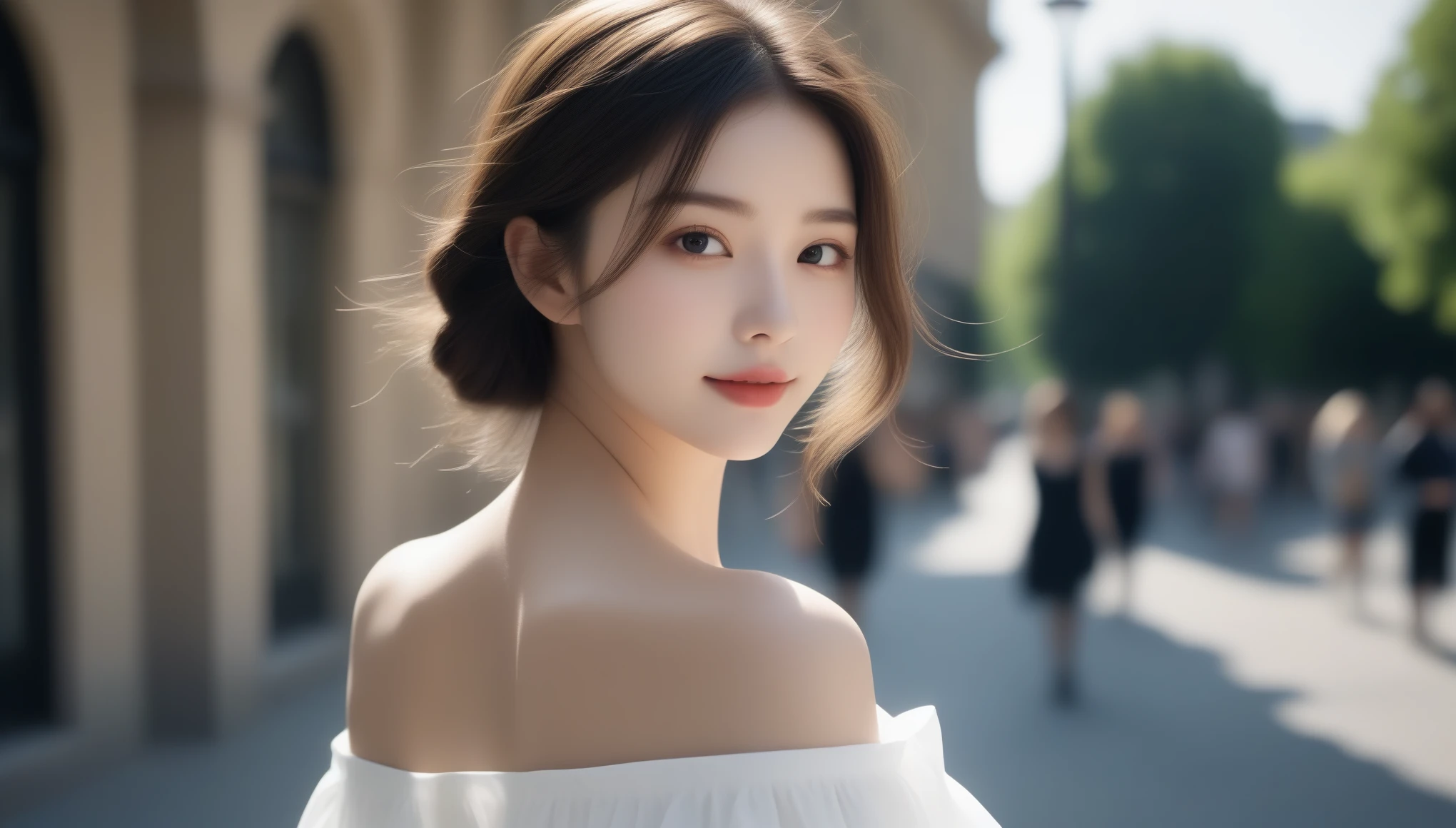 8K, Ultra-high resolution, highest quality, masterpiece, Surreal, photograph, 1 girl, (:1.3), pretty girl, Cute face, Beautiful eyes in every detail,masterpiece, Young supermodel parading down the catwalks of Paris. Wear something revolutionary, Avant-garde look. The sidewalk is superbly lit. Face the camera with a firm and decisive step、Smiling Kindly,((Spread your thighs))、Sexy pose、See through 、Look at the audience、beauty,Long neck、Smile a little、Please close your mouth and laugh、(((Ideal body proportions))),A cup small breasts :2,、Portraiture:2、Perfect Anatomy、Vivid details、detailed、Surreal、Light and shadow,Strong light,Fashion magazine cover,Thin lips