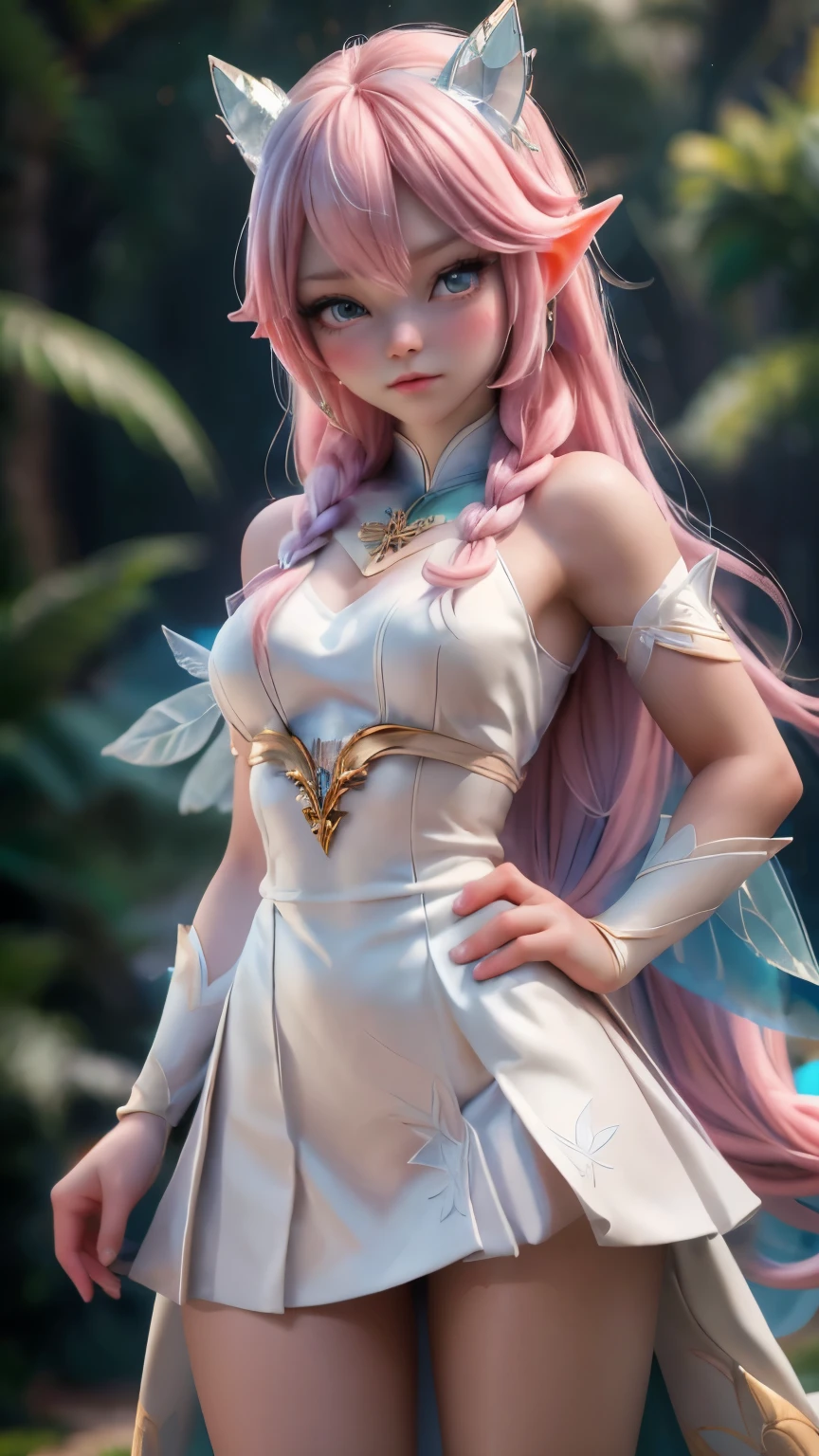 Elfgirl (Komi-san-Elsa frozen Disney tinkerbell Disney mezclando modelos .) (ultra FUSION of white and pink hair) Highly detailed CG unity 8k wallpaper, style shot, complex, high detail, dramatic, highest quality movie still image, very detailed, masterpiece, best quality, character design, Elsa, Elsa from Frozen,Komi-san tinkerbell Disney fusion (( Dark style)), realistic ultra-detailed rendering style, natural light, sharp character design, (hard focus, 8k), (((natural skin texture))), 8k textures, soft cinematic lighting, adobe lightroom, dark room, hdr, Sophisticated, Elegant, Rich Detail, Sharp Focuilm Look) )), Soothing Tones, Detail Frenzy, Intricate Detail, Super Detail, Low Contrast, Soft Film Lighting, Dull Colors, Exposure Blending, HDR, Fade, 35mm, f/1.4, ISO, f16, 25 sec.