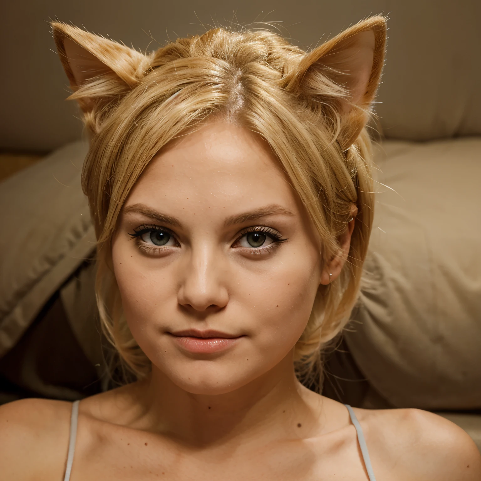 Dolores is a blonde cat who scratches and has a big head.