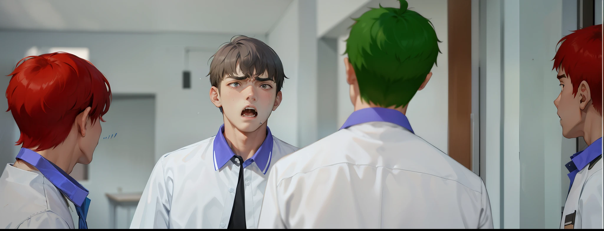 young 16 year old man is angry and speaks with anger