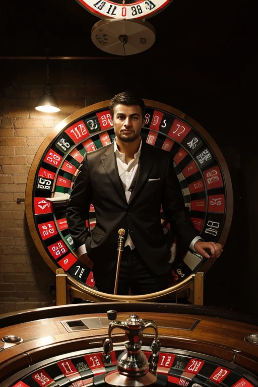 Great, I liked this image, however it could be a man in the middle of the roulette wheel, and the roulette wheel could be the traditional one, the Brazilian one