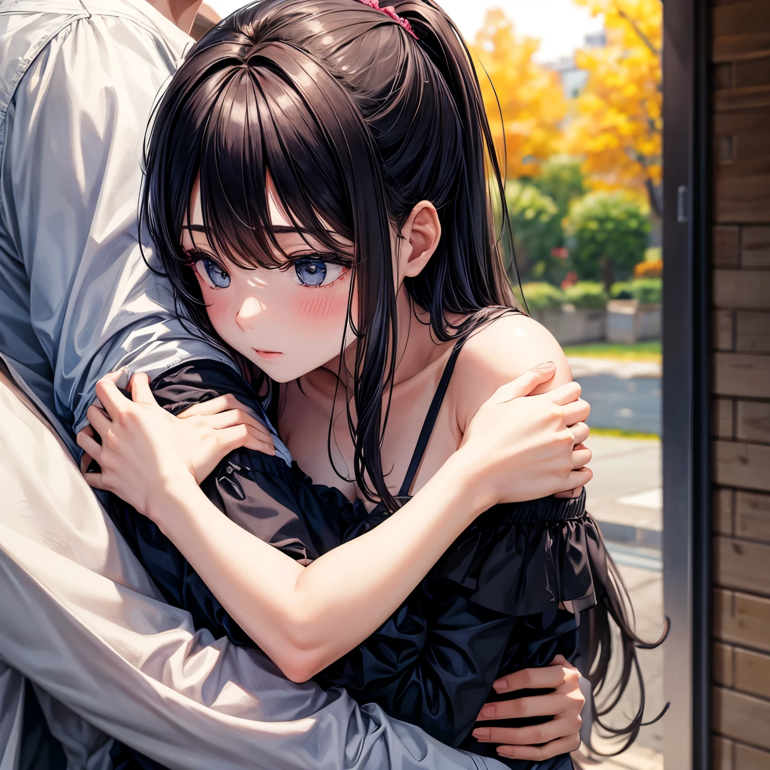 boy and girl hugging