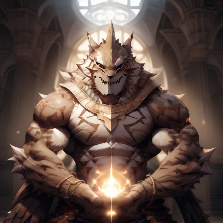 seth (/tas/), (absurdres, highres, ultra detailed) (masterpiece, best quality, detailed:1.2) detailed full body, 8K, big muscle (pecs, triceps, traps) unusually developed muscular body, body full of huge muscles. showing off muscles, pectorales enormes. Exaggeratedly huge muscles. Gigachad Muscular, Animal paws, crossed arms. The claws are sharp, Sharp teeth, No clothes,