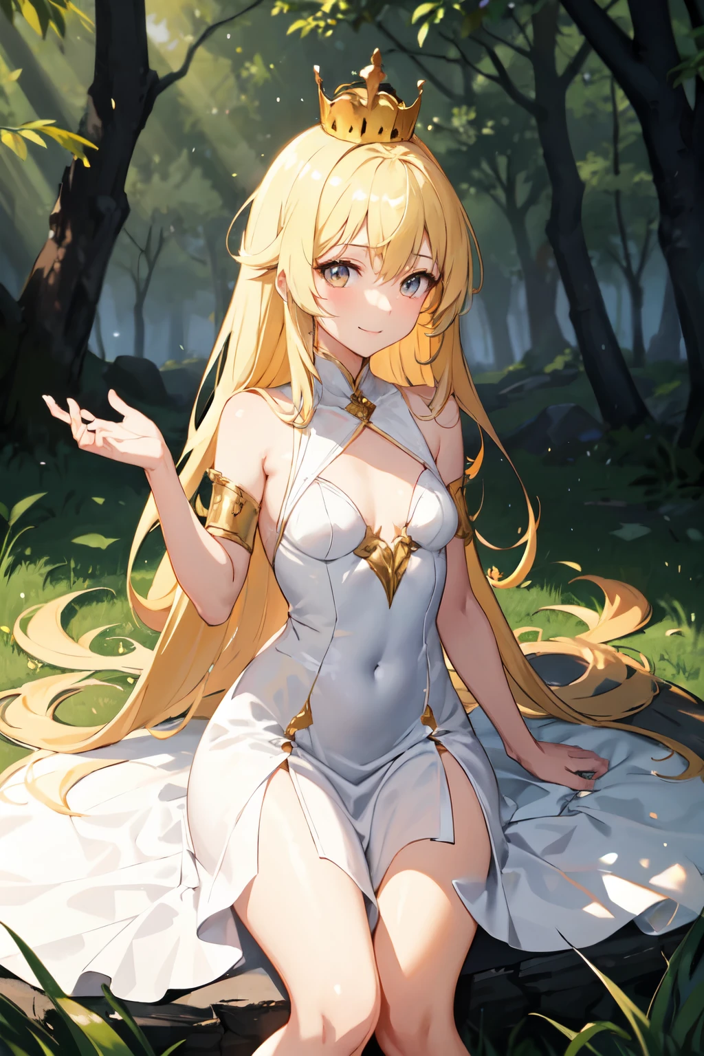 ((( a delicate femboy character))), (((very long blonde hair))), (very expressive big blue eyes), (((alone))), (gorgeous face), full body, (((masculine chest))), wide hips, (((thick thighs))), perfect ass, wearing a white lingerie, white heeled shoes, inside a castle, blushing, (((anime art style))), (masterpiece)