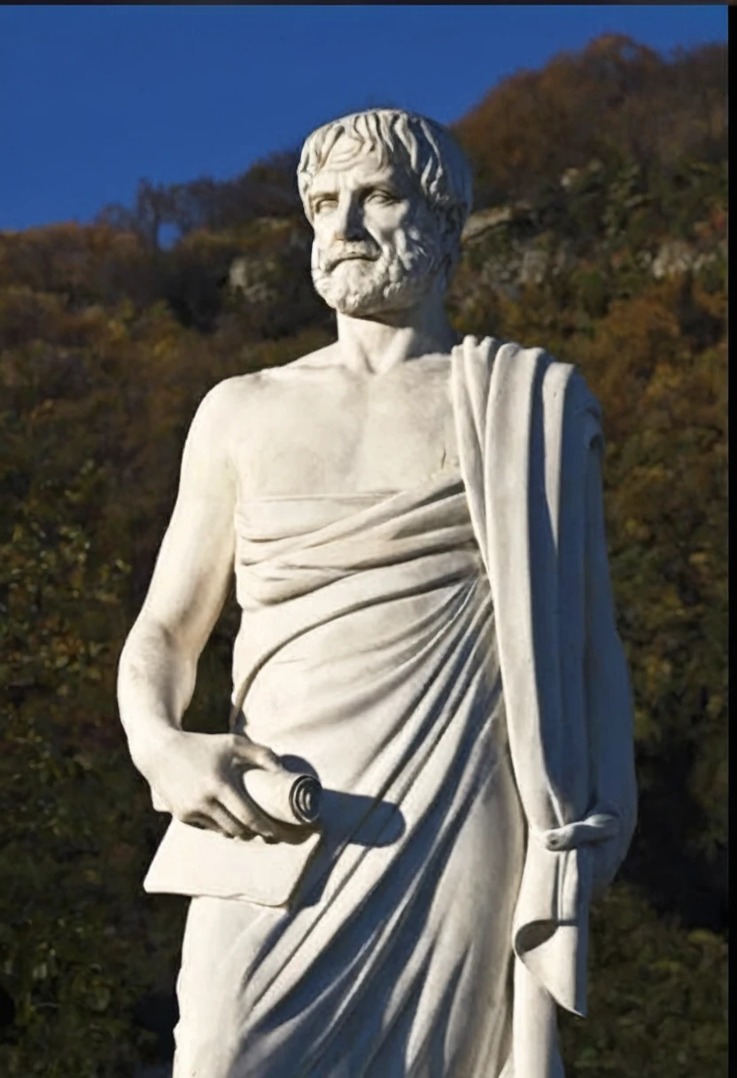 Put colors in this statue, including human skin, another realistic one.