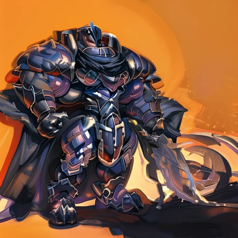 (masterpiece, best quality, detailed:1.2) detailed full body, a knight's mechanical armor, glowing wide and heavy armor, wears full body armor. massive muscles, huge pecs, chiseled abs, huge pectorals, exaggeratedly huge muscles. wearing a cloak. unusually developed muscular body big muscle, pecs, triceps, traps, waist narrow, unusually developed muscular body, Dark knight,
BlackKnight_fe, The claws are sharp,
Sharp teeth, gigantic muscles