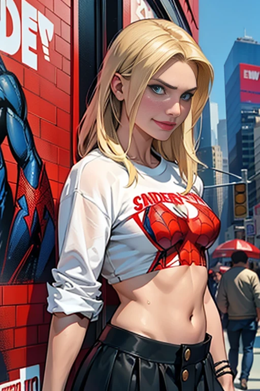 Jennifer Morrison、マーベルコミックの映画Poster、so beautiful、Movies about Spider-Man、sexy、whole body、Wearing a skirt、Premiere Date、Poster、belly buttonを突き出す、new york、She's wearing a ripped Spiderman suit、The suit is torn、Wearing a skirt、Red and black color scheme、dynamic、masterpiece、highest quality、Super detailed、Very detailed、Delicate and beautiful shine、Ultra-high resolution、Cinematic、break、breakドロップ、(Torn clothes:1.5)、(Wet clothes:1.4)、Bare shoulders、Real Rain、Wet Hair、belly button、Exposed Skin、sexyな肩を披露