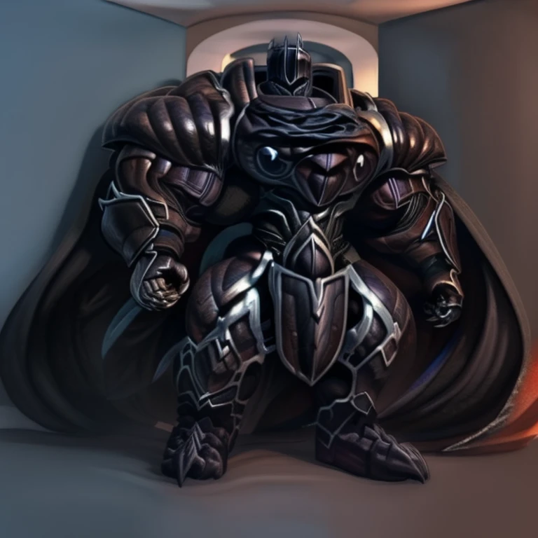 (masterpiece, best quality, detailed:1.2) detailed full body, a knight's mechanical armor, glowing wide and heavy armor, wears full body armor. massive muscles, huge pecs, chiseled abs, huge pectorals, exaggeratedly huge muscles. wearing a cloak. unusually developed muscular body big muscle, pecs, triceps, traps, waist narrow, unusually developed muscular body, Dark knight,
BlackKnight_fe, The claws are sharp,
Sharp teeth, gigantic muscles
