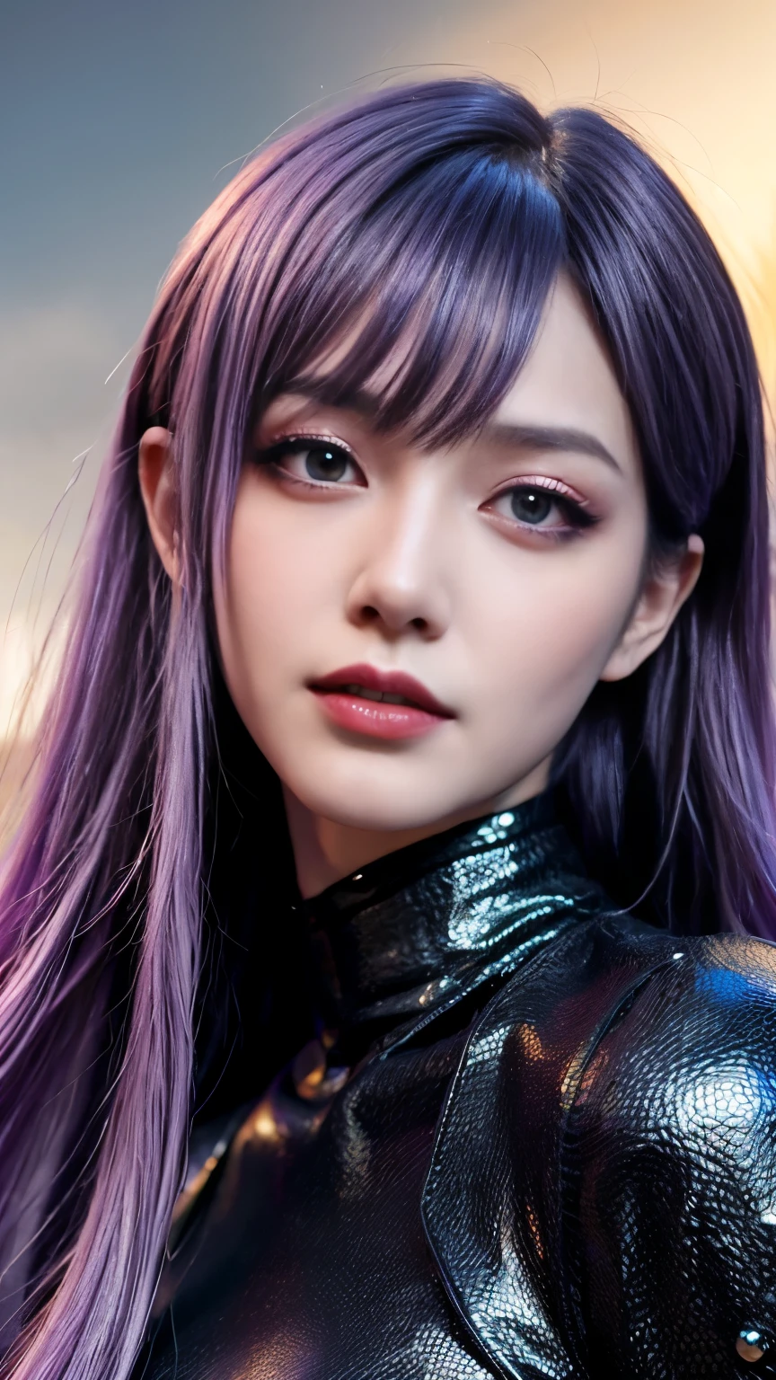 (Highest quality detail)、Realistic、8k Ultra HD、High resolution、(One Woman),(Fatal Beauty,attractive) ,(Mysterious charm:1.1),(Big Breasts、Attractive silhouette),Ultra-detailed、High quality textures、Intricate details、Highly detailed CG、High quality shadows、Beautiful and delicate face、Beautiful and delicate eyes、Written boundary depth、Ray Tracing、20th Generation、Cute K-Pop Girls、(The Face of Ulzan in Korea)、Thin face、(URZAN-6500-v1.1:0.6)、PurerosFace_v1、Glowing Eyes、Perfect body、 Viewer Display、(Highest quality detail:1.2)、8k Ultra HD、Close-up of a woman, Realistic rendering, attractive, Real Girls, Gurwitz, role play, Realistic 3D style, 8K Portrait Rendering,(truth,truth:1.4),(Sparkling eyes girl:1.2)、cheek、Glossy Lips、Best image quality, 8k Ultra HD Full Color RAW Photos, Fujifilm(Medium format), hasselblad, Carl Zeiss, Incredible dynamic range photography(utility_art:Smooth-768:1.1),High resolution, High pixel count, Clear details, Clear images, Natural color reproduction, Noise Reduction, High fidelity, quality, Software Improvements, Upscaling, Optimized Algorithms, Professional-level retouching, 強力なスーパーevil femaleがクローズアップでポーズをとる, Black Goddess 、(Expose your shoulders), Flowing purple hair, View your audience, Highly detailed face, Blue smoke swirling around her, Love evil things, Captivating blue eyes, Dark fantasy, Esoteric arachnids lady, Spider Queen, Esoteric arachnids, Combat Stance, Sharp fangs, nature, ((Complex metallic colors in the foreground)), (( Fluid Mechanics, The most beautiful smooth scale face makeup, Smirking expression)) 、Dark blood, Onyxia、Beautiful young witch, purple hair, dark purple lips, evil, evil female, smile, Black Prom Dress, She is coming to you, Bright Blue Eyes, Surrounded by swirling pink smoke, Blood Chain, Behemoth Bones, Snake-like tentacles, Cruel Teeth, Expressions of madness, Oppressive Dungeon、 Grotesque shadows dance, The creature whispers, Stifling atmosphere, Vision problems, Visible Madness. Blade, A flash of evil intent shines, reflect (Light) Beyond the Darkness,