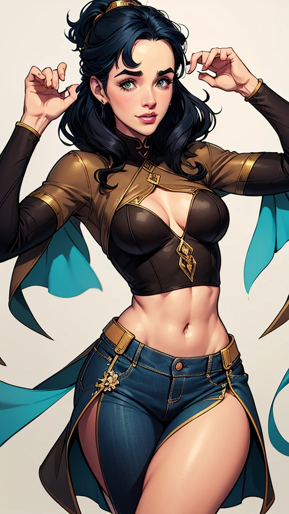 Com um dragão Ennifer Connelly, very long to the waist and half curly with bangs, seios pequenos, olhos grandes com um brilho apaixonado, olhos verdes mel, Um lindo sorriso, vestindo uma camiseta preta longa com um terno feminino verde e jeans, in a serious and sweet comic-style pose, alta qualidade Jennifer Connelly personagem mulher estilo Jennifer Connelly com marcas de guerras Imagem de desenho animado de uma mulher .Ilustra??o estilo desenho animado, estilo de arte dos desenhos animados, estilo de arte dos desenhos animados, digital illustration style, estilo atompunk projeto de pessoaagens altamente detalhado, arte digital detalhada coragem, Forest fan art, Design de personagens de retrato, beautiful digital illustration, retrato de alta qualidade, Arte em quadrinhos, mulher jovem cabelo com transas lindas . Queen Anna by Jennifer Connelly lined eyes Medium large bust and wonderful sexy clothes. image expression of sexual desire from waist to head illustration Queen Anne of Arendelle atompunk style Fallout 4 style pose playboy magazine sensual witch Character cartoon style facial expression happy beautiful smile and six medium small portrait mode waist up with lots of gold around her other stones portrait precious mode waist up queen of the south Jennifer Connelly GTA scenery dominatrix gold coins chest with jewelry with her boyfriend, um homem com barba preta, armado com um estilo militar, Jennifer Connelly Turnaround sheet Creates multiple images in different poses of the same cartoon character:1.2), Woman from Southern Brazil Drawing Art Gaucho Artline white background woman Cartoon image of a woman , roupas sensuais , garota Personagens GTA estilo artgerm femininas Yvonne Strahovski estilo de desenho garota,, pequeno, Shy, bunda grande, catholic nun outfit , dynamic pose, Quente, soft or colored lips, fundo simples, perfect hands, anatomia perfeita, Apoie-se no estilo cartoon de Jennifer Connelly