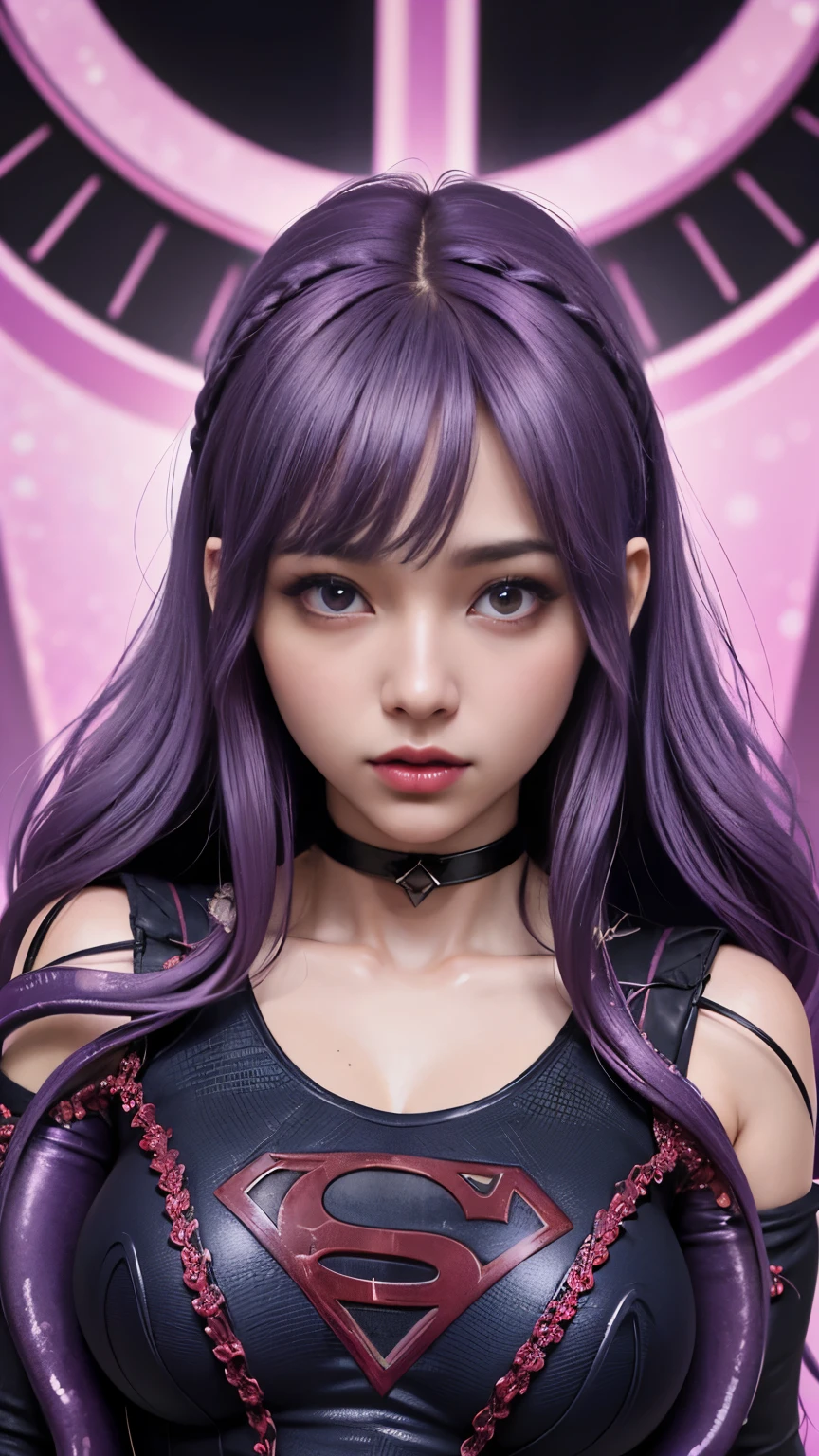 background(Black Night Sky,Big Moon),Close-up of a woman,Wearing a white shirt、Purple Hair,Very long hair,very thick braids,Purple eyes,big , realistic girl rendering, 8k artistic german bokeh, Enchanting girl, Real Girl, Gurwitz, Gurwitz-style artwork, Girl Roleplay, Realistic 3D style, cgstation Popular Topics,, 8K Portrait Rendering,(truth,truth:1.4),Wear pink pajamas,巨big ,Sparkling eyes,Purple eyes、Realistic, Surreal, Cinema Lighting, 32k, Gothic ta Girl,Accurate Gothic Loliostume、 (There are many tentacles around)、(((Cheeky Tentacles)))、 Backlight, (Bright light:1.2), (Improvement of quality:1.4), (Highest quality Realistic textured skins:1.4), Detailed face, Long Hair, bangs, Big Breasts、Nipples、Abdominal muscles、Waistline、(Enhances the beauty of skin texture:1.1), Matte texture、Gothic Lolita GUnderwater、Full body portrait、seabed、Countless tentacles spread out、Gothic Lolita girl tentacle fuck image , (((Tentacles give Supergirl a deep kiss)))、(((Inserting tentacles into a Gothic Lolita girl'h)))、(A girl with a distressed expression:1.9)、(The tentacles pry open Supergirl'mouth、Supergirl can open her mouth wide、Tentacles wrapped around a girl'head:1.5)、(bondage)、Burp once、Thick tentacles bind the whole body、(Smooth tentacles with a texture similar to raw meat:1.3)、cum in mouth、facial、(A mouthful of thick tentacles)、