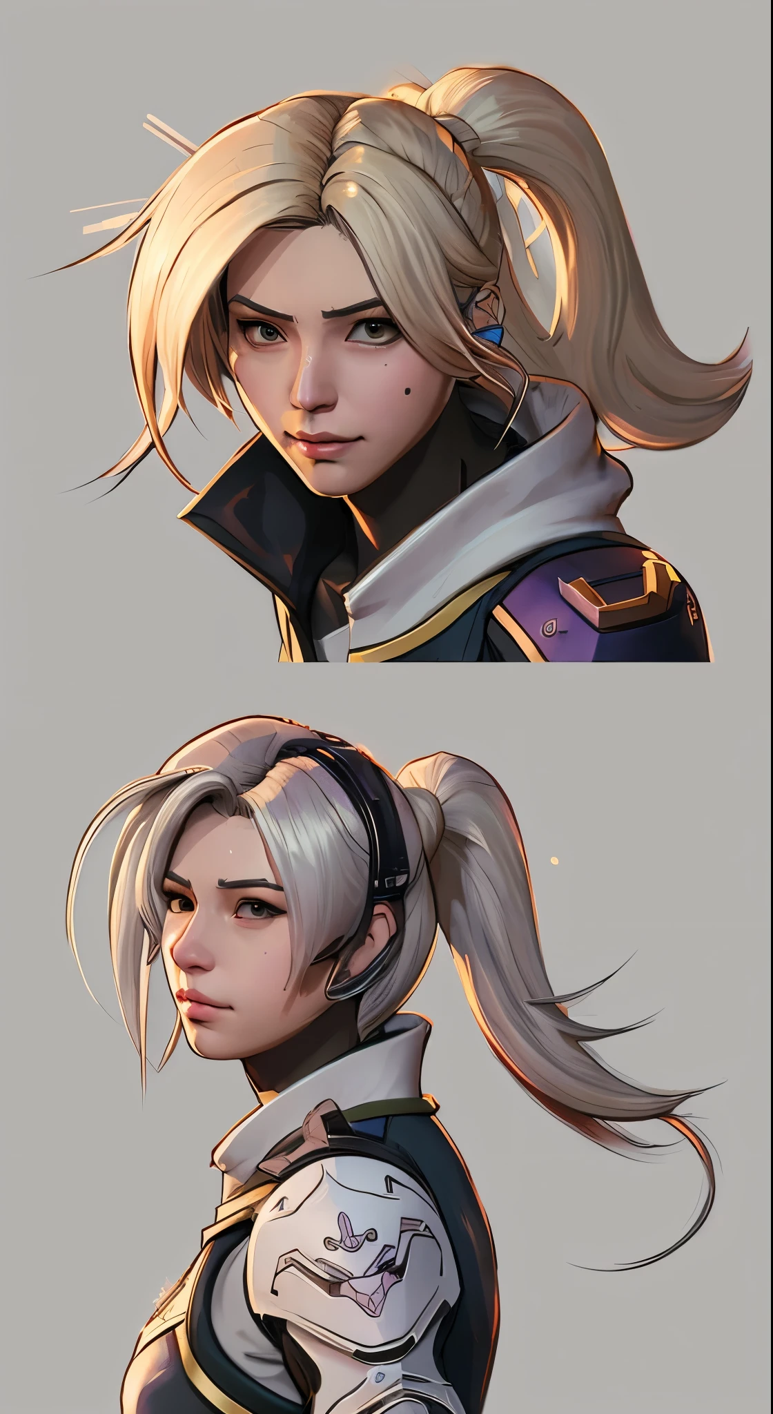 Mercy from Overwatch, character Portraiture, Portraiture, close, Concept Art, Intricate details, Very detailed, In Moebius style