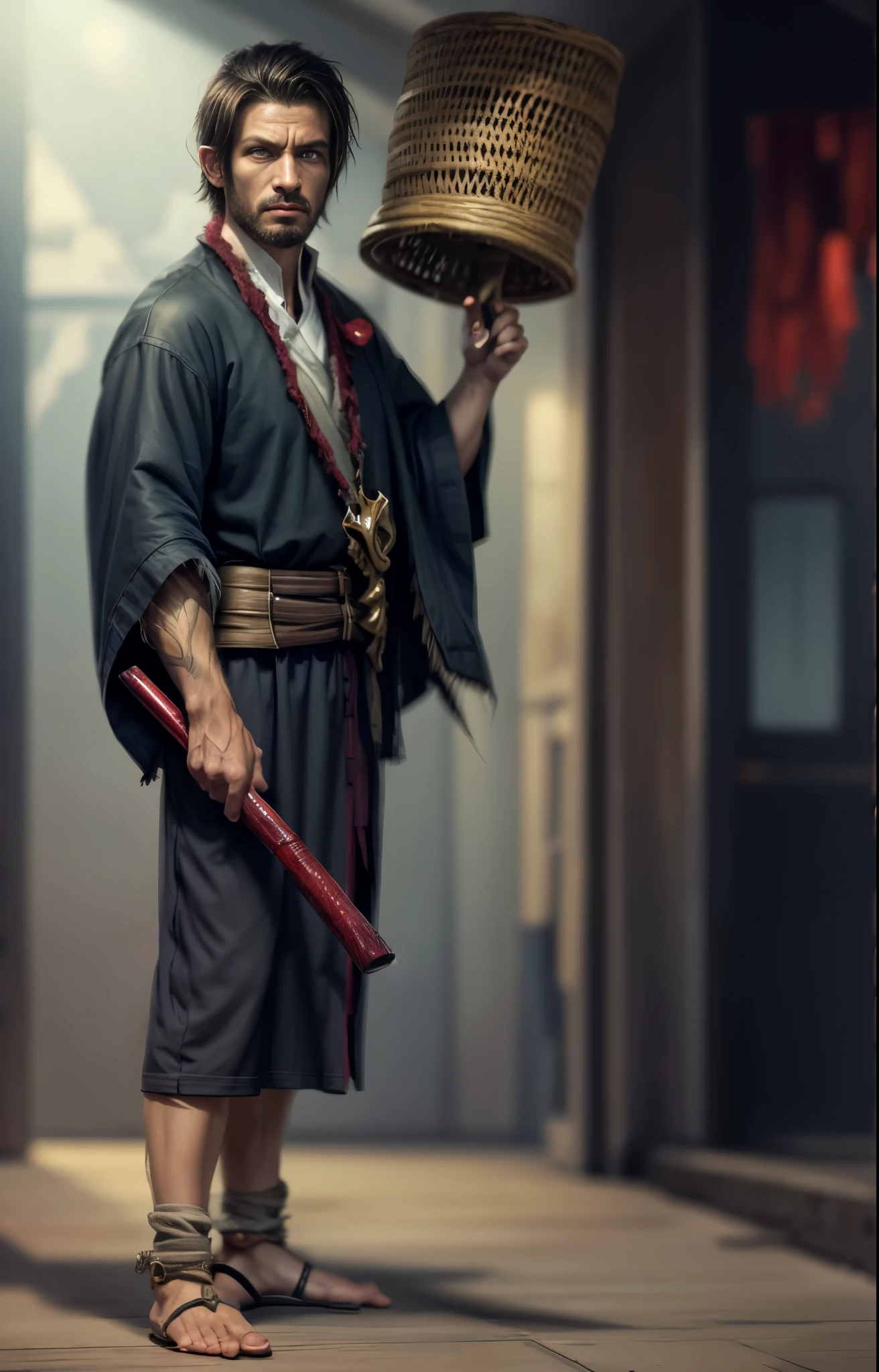 whole body、Monk、Thick legs、Raise your arms、always Bloodstained、Bloodstained、Bloodstained、Best image quality、masterpiece、8k、odd number、strongest、Brutal、monster、killer ghost、Wrestler、logic骨 格 系々、logic、Face of Fear、8k,1 red skinned goblin,Highly detailed fantasy characters、Humanoid organisms、creature concept art、concept creature character art、超リアルなファンタジーmonster,Surreal,Real Skin,Realistic texture,