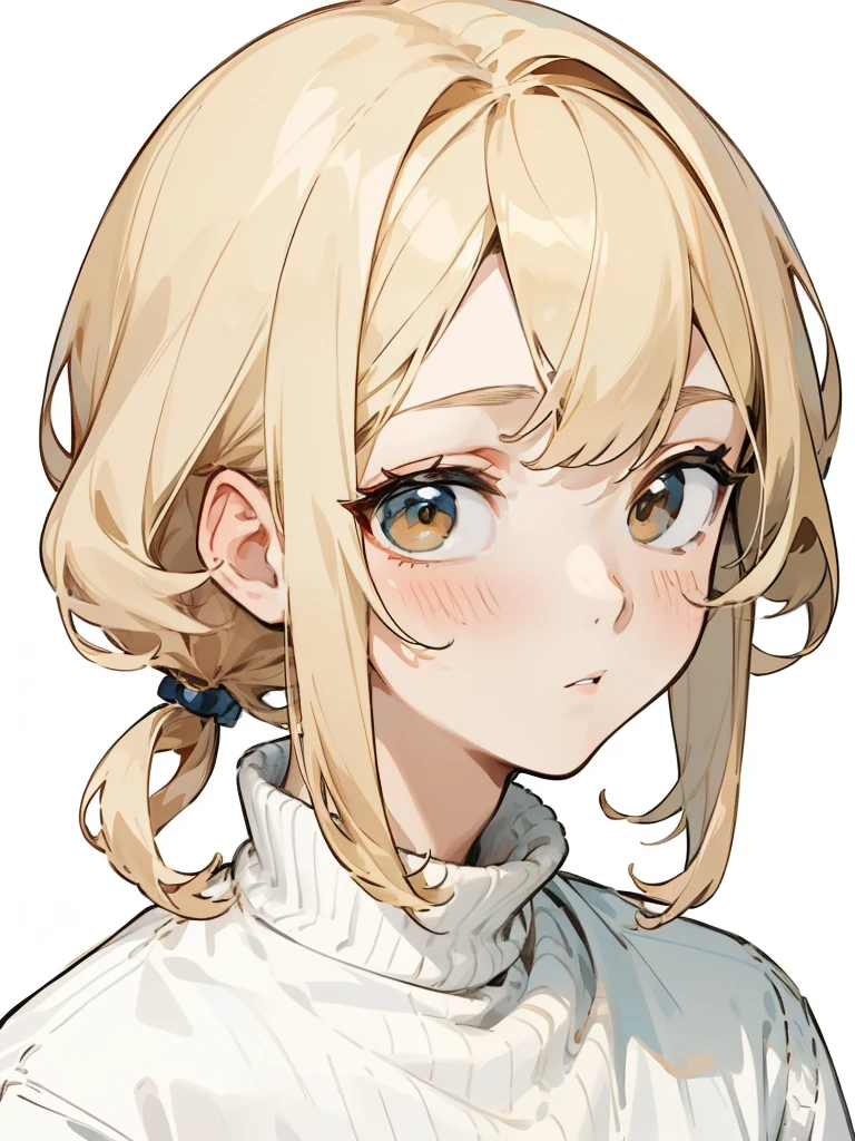 superfine illustration,Animated,1boy,yaoi,Short hair,White skin,femboy, lovely boy, soft blonde hair, brown eyes, cutest face, slim, skinny, short, cute, detailed eyes, bust up, portrait, close up, wearing sweater, light blonde hair, uke, cutest boy, chin-length hair, medium hair, soft hair, wavy hair, fluffy bangs, trap, looks girly, wool sweater, cutest boy, illustrations 
