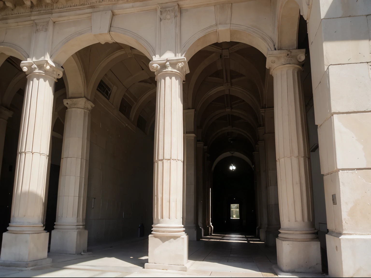 A building supported by twelve pillars