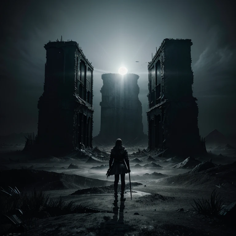 masterpiece, 4k, sharp focus, highest quality,wide shot,Imagine a world where darkness and cold have taken over, and you find yourself in the depths of the nine layers of hell. The once vibrant landscapes have now become desolate wastelands filled with endless suffering. The skies are obscured by a thick haze, and the only sounds you hear are the cries of the damned. As you make your way through the levels, you encounter demons and tormentors, each determined to keep you from escaping their grasp. Can you survive the horrors of each layer and find a way out of this dark and cold hellscape