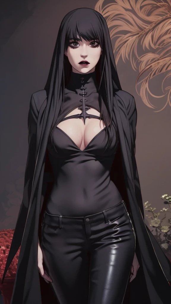 black rose garden, Pale skin, undead maiden, vampress,