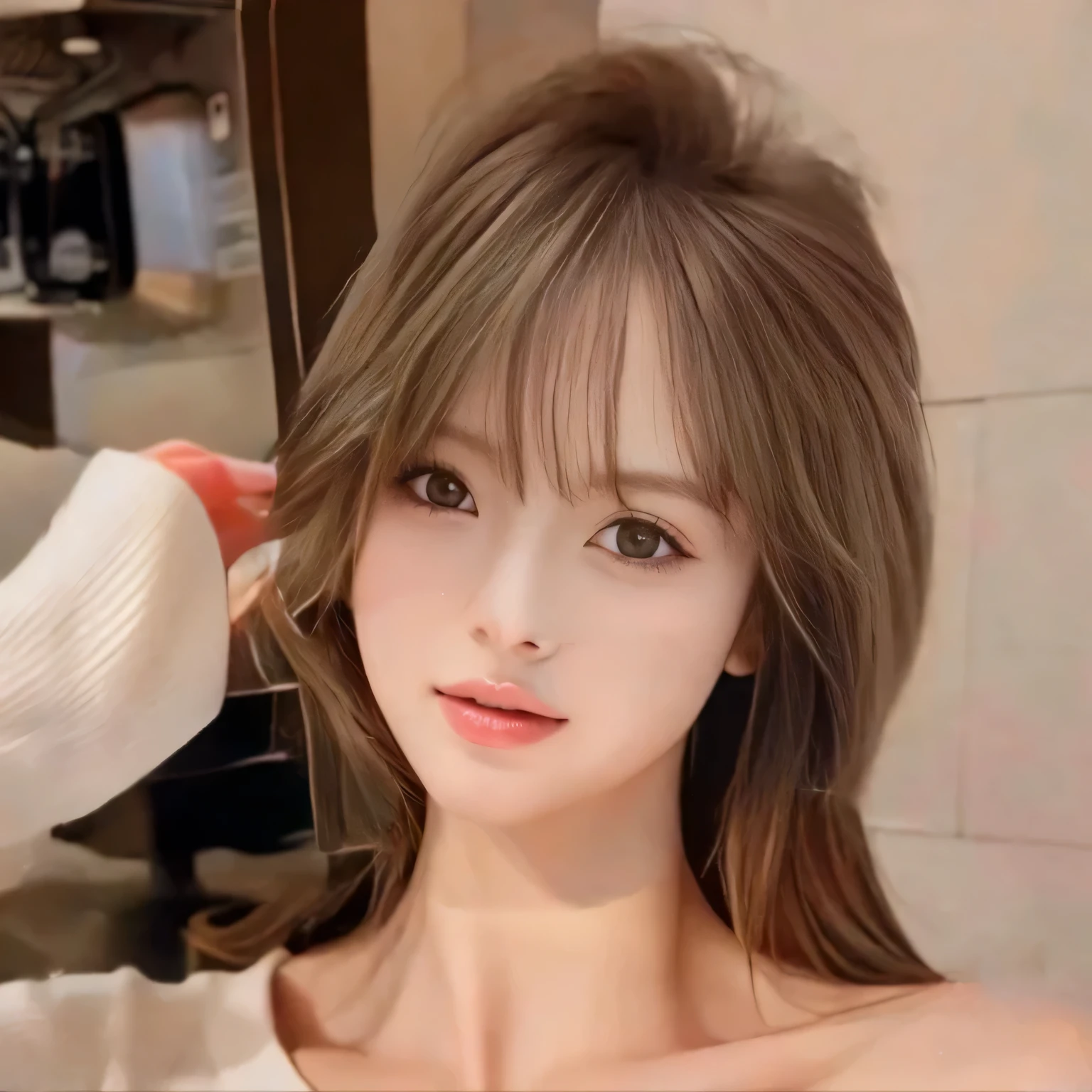 Beautiful cheeks and jawline，The most beautiful woman，Unparalleled beauty，The neck is a beautiful skin color，