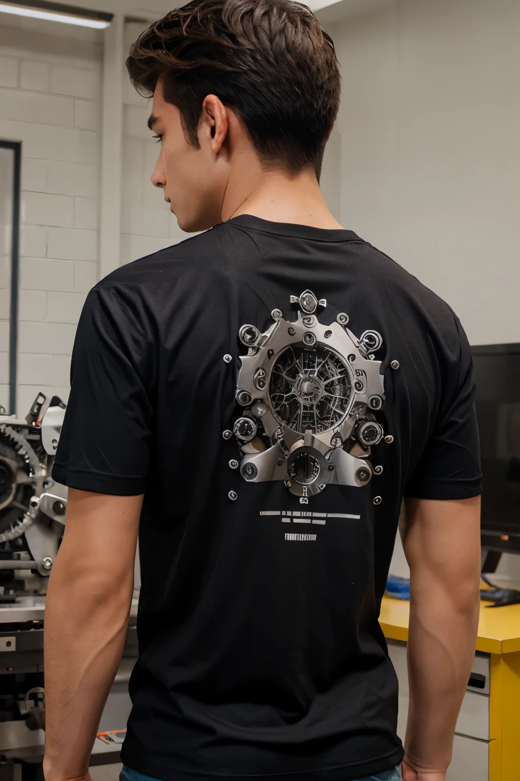 Create a 3D shirt for mechanical engineering, shirt with front and back
