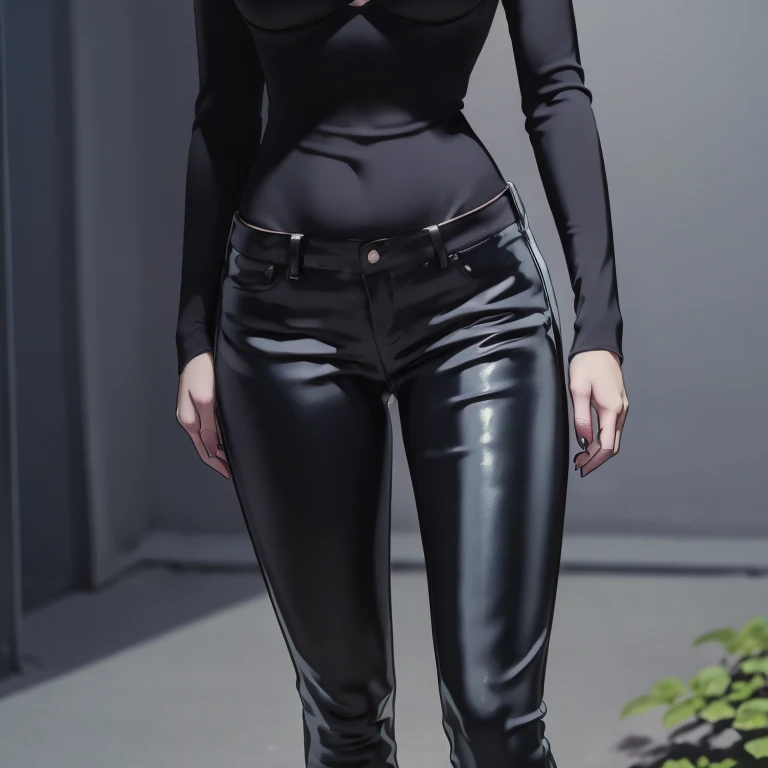 Manhwa goth girl, manhwa aesthetic, Looking at the audience, Light brown eyes:1.4, goth girl, Brunette long Bob Hair with highly detailed shiny hair, bright red clothes:1.4, Lepangas:1.4), illuminated skin (realistic texture), realistic shading, bright red eyes、{Huge|big chest|Huge|Mega} whole :2, Chest cleavage:2、(((Add highlights to the eyes:1.4、charming look 、Short Bob Hair、Glowing Skin:1.4、Looking at the audience、She is very beautiful and cute、Beautiful long neck, (cotton) black gothic shirt, latex tight pants, (converse) black sneakers, Ideal body type, (painted gothic Background:2、gothic garden background:2))、Beautiful long neck:1.4、(({Huge|big|Huge|Mega} chest, Chest cleavage:2、perfect Bodyは服を着ていない:1.6)),Perfect Anatomy, blade to side, strike pose, blade down, blade right hand, blurred background (masterpiece), best quality, high quality, highres, ultra-detailed), different poses at different angles.
