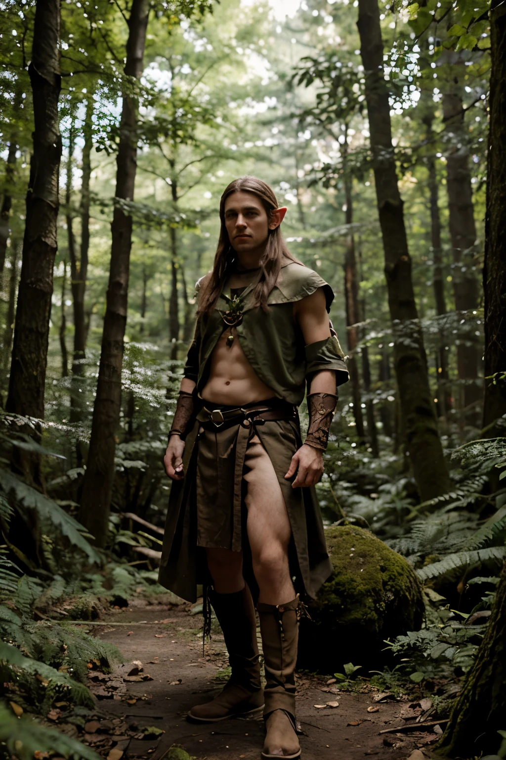 Male Elf Druid in woods
