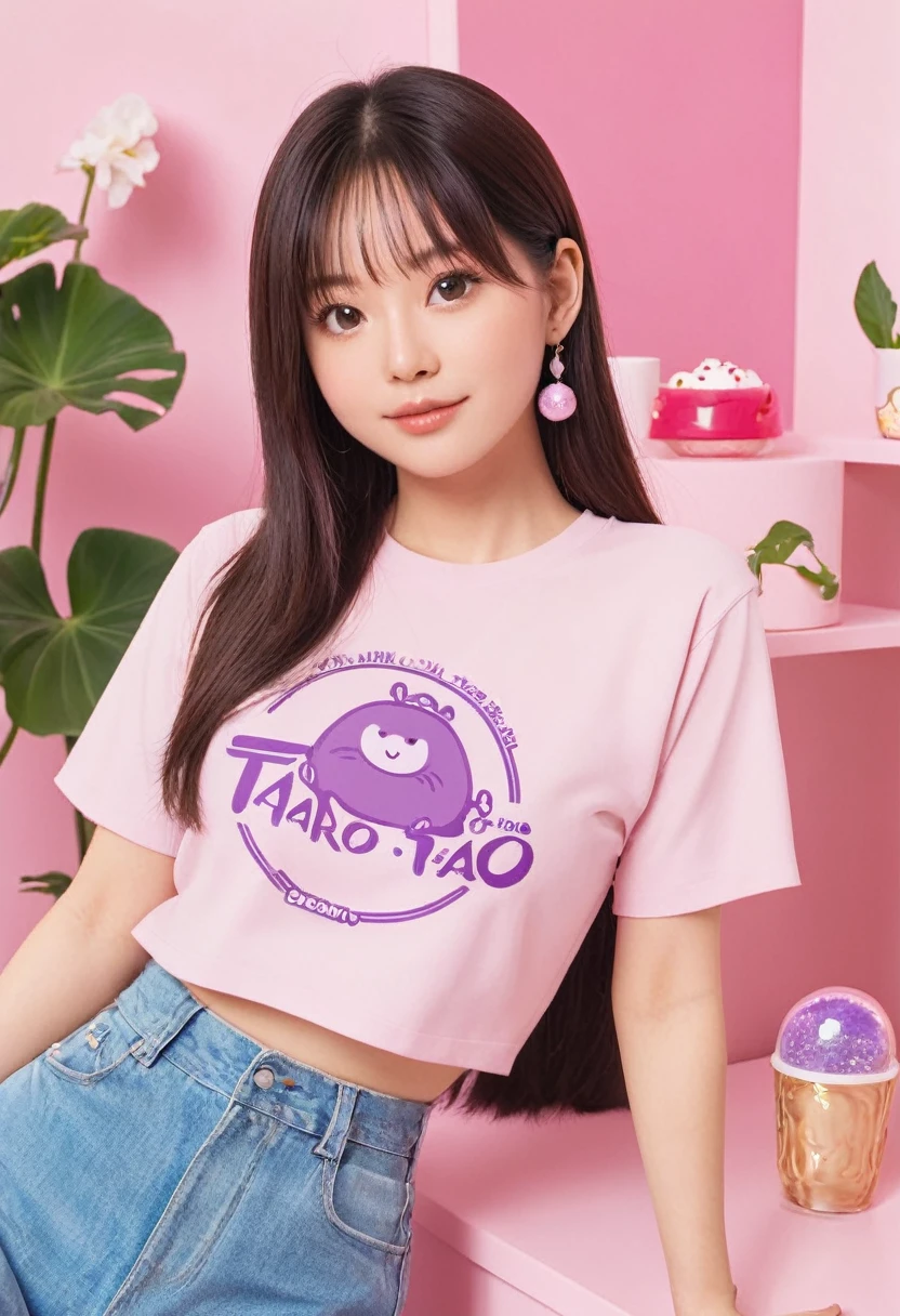 Taro, bobba taro, kawaii, 8k, logo, store