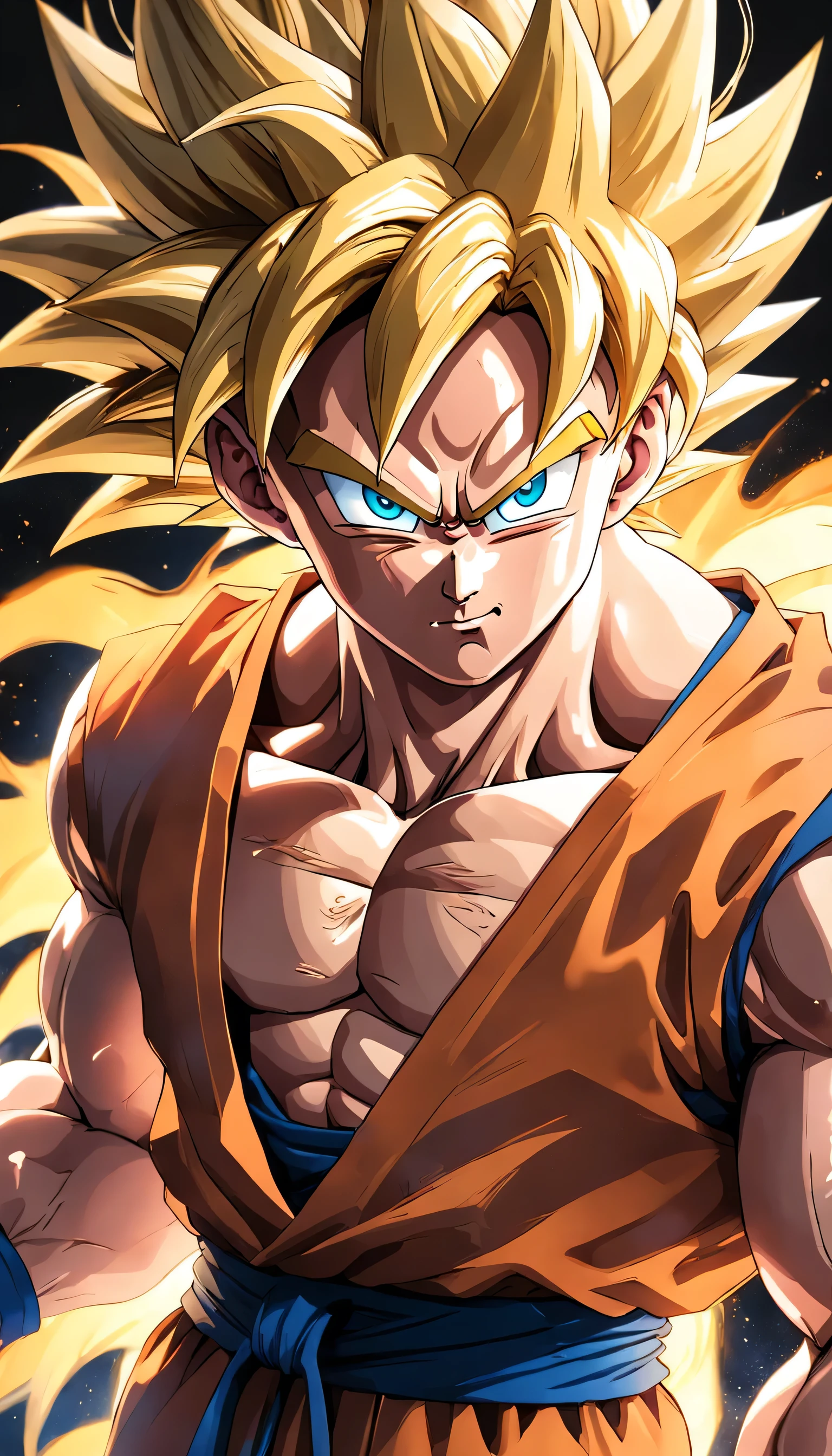 Dragon ball goku,Gran simio,retrato de cabeza,de cerca,de un verdadero,Los rasgos faciales se describen cuidadosamente.,textura de piel realista,estilo oscuro,profundidad de campos,destacar,luz verdadera,rastreo de rachas,oc renderizado,Hyper realistic,mejor calidad,8k,obras de maestros,super-fino,Detailed pubic hair,correct anatomy,sharp focus on eyes,bokeh,Los rasgos faciales se describen cuidadosamente.