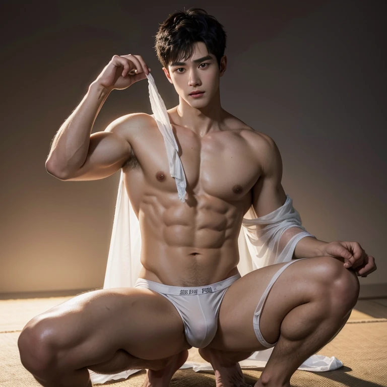 Chinese Men God, Mythology, Chinese odyssy, Handsome young baby face, Topless, Muscles Athlete body, Full Frame, y, Professional Lighting, Hanfu Outfit, Chinese Heaven Background, smooth skin color Underwear, Hanfu Warrior, Hanfu God, Hanfu Male, Hanfu Nobel, Seduce, Sexpeals, mess curly hair, Alafard man shirtless , muscular body,super handsome, manly, detailed face, manly chin, manly jawline, inspirite by Zhang Han, Cai Xukun, Kim Do-young, Inspired by Bian Shoumin, Inspired by Xiao Yuncong, yihao ren, yanjun cheng, jinyiwei, inspired by Huang Gongwang, xintong chen, Jacket, white jockstrap , white g string bikini ,transparent see through underwear, nice shape bulge form, the dick shape bulge, wet cloth, nice juicy butts,e butts, opegs, Tattoo chest, tattoo hands, tattoo arms, tattoo belly, clear studio light, night ancient chinese Buddhism temple background, detailed background, fantasy themed, super long big dick masturbate, co shape dick, Chinese themed, the best resolution, 8k, Ultra fullHD, look at the viewer, catching eyes,