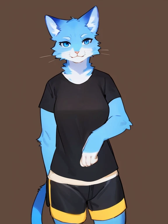 e6top150, grainy, portrait, symmetric, upper body, (bright colorful Navy blue eyes:1.1), markings, furry male, body fur, anthro Fox, solo, Cartoon, (best quality, masterpiece:1), detailed, Super flat chest, Gray fur, Thicc thighs, Wide hips, Large butt, Calm face, (retro gradient background:1.2), wearing Blue Tunic with White accent, Monochromatic colors,