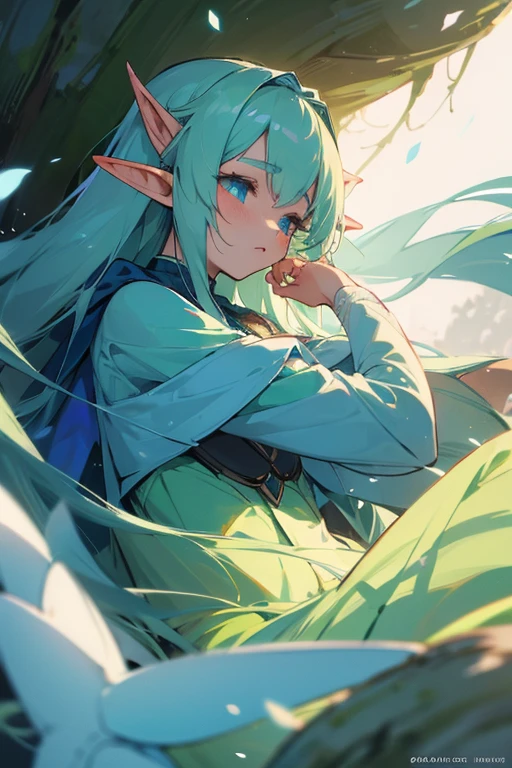 Serene waifu of elf pokémon from nordic mythology 