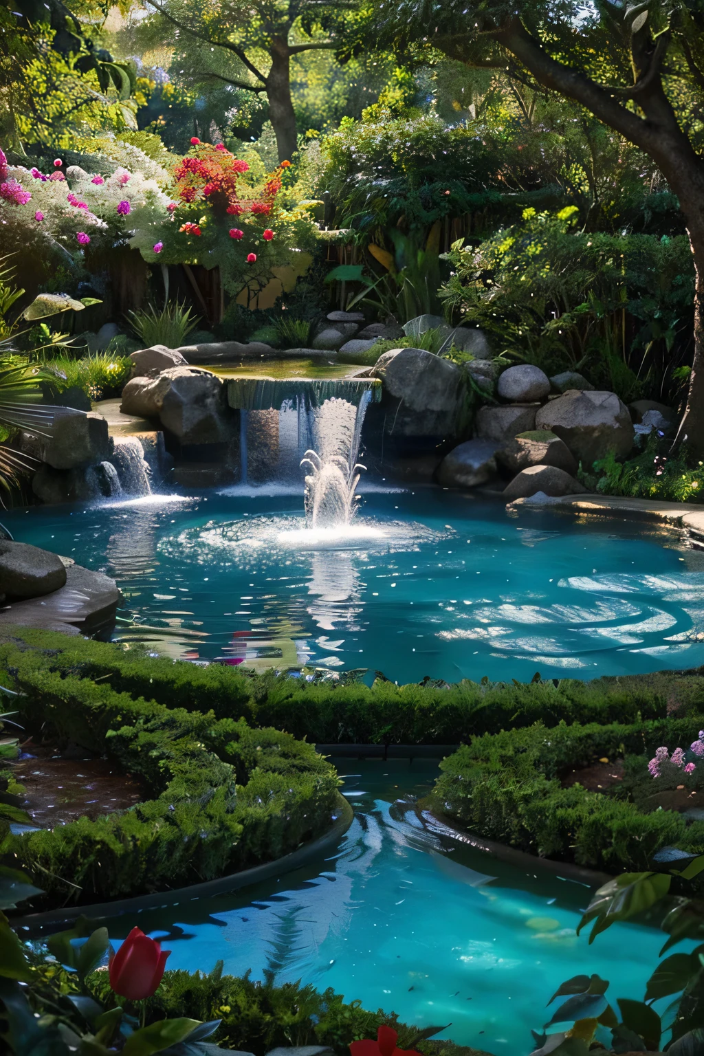 The Enchanted Garden is a place of pure magic and wonder, repleto de cores vibrantes e vida exuberante.