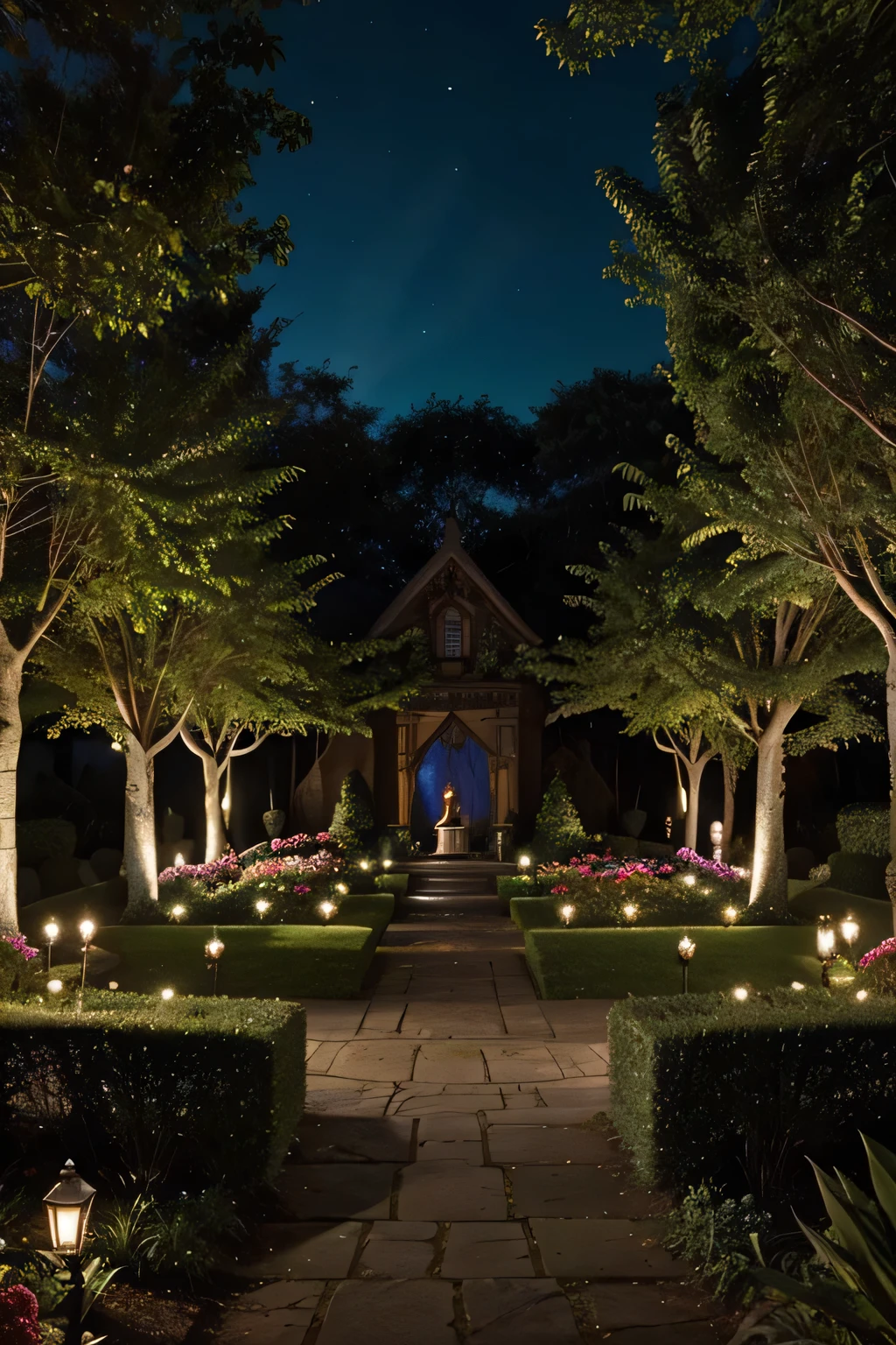 The Enchanted Garden is a place of pure magic and wonder, repleto de cores vibrantes e vida exuberante.