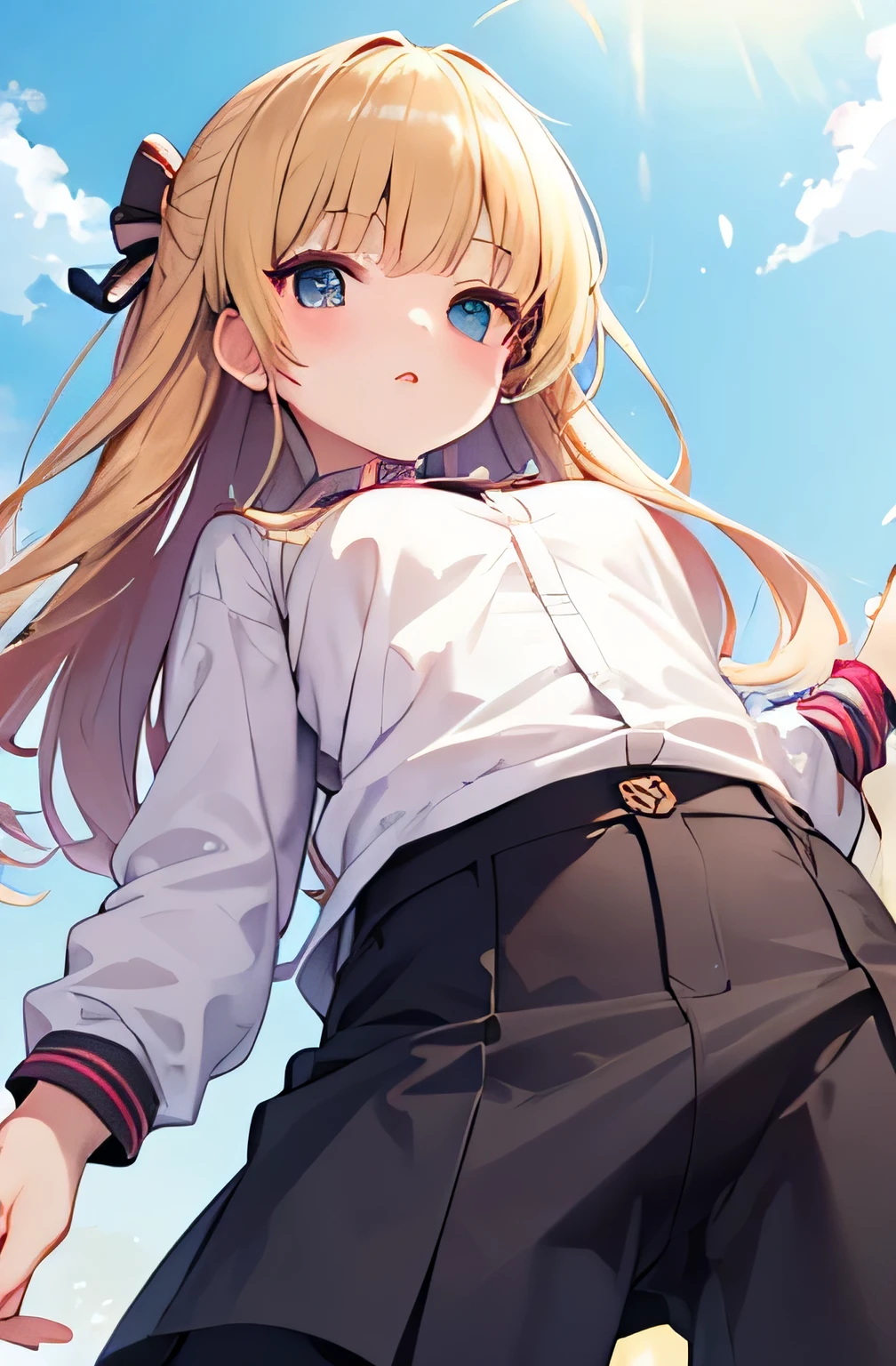alley Constraints Hands in skirt Pants fabric texture Skirt flip Panty shot Directly below