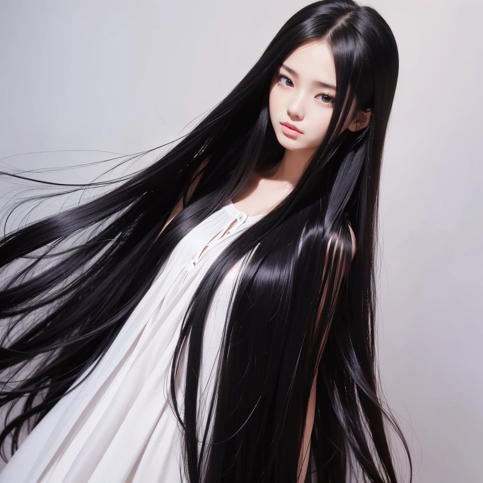 Super Long Hair、Best image quality、highest quality、Highest Resolution、Ultra-realistic photos、Full body photo、1 girl、Very beautiful face、Super super long hair、Hair Length Approx.5Meters、Straight black hair、Black hair longer than height、Black hair that hasn't been cut for over 20 years、Slender body、naked、World Long Hair Contest Winner、Terrifyingly thick black hair、My very long black hair is wrapped around my body.、Location: Bedroom、3Meters離れたところから撮影、Shiny and beautiful black hair、Terrifyingly long black hair、The luster of her black hair is so beautiful、Too much black hair、Very long black hair filling the screen、The longest black hair in the world、The most black hair in the world、The most beautiful black hair in the world、My long black hair is spilling out all over the room.、My long black hair makes the whole room pitch black.、Her very long black hair is tucked up in both hands、Her long black hair blooms like a flower garden、