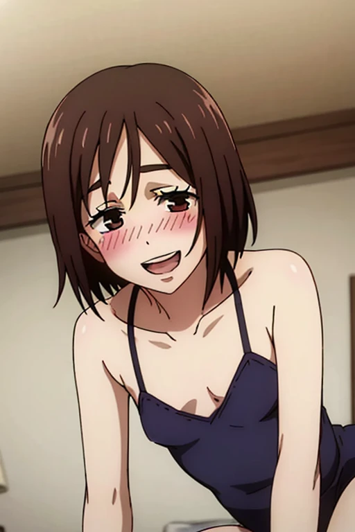 ochaco_uraraka,blush_stickers, 1girl,masterpiece, expensive quality, very_expensive_solve, big_file size, full color,(completely nude:1.2),pussy,niplles,(vaginal sex:1.2),flat chest,