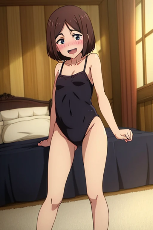 ((highest quality)), ((masterpiece)), (be familiar with), Perfect Face, indoor, Bedroom, Watching the audience,
One woman, Ieiri Glass,
Open Mouth, Ecstatic expression, blush, smile,
Small breasts, Flat Chest, Young Girl, , , Girl,
Short Hair, short hair,
Leg spread,