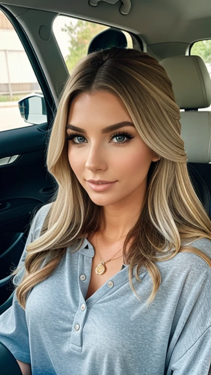 emily sears&#39; Ultra-realistic close-up photography, masterpiece, highest quality, (Realistic:1.4), (White crop top:1.1) and (Beige wide cargo pants:1.1), Miami hiking trails , sunny day, (Dynamic pose:1), Cinematic Light, Beautiful woman, skinny, Large Breasts, Straight blonde hair, Detailed face, smile, To the camera, Photo taken from a distance, 20-year-old, jogging, Palm tree